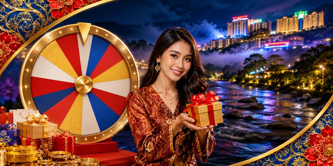 Suasana taruhan bertuah Genting Highlands dengan corak batik Malaysia